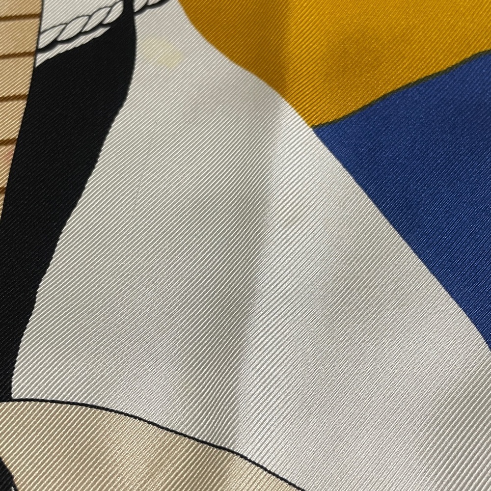 Louis Vuitton Silk Scarf with Nautical Motif in Blue and Cream - Picture 6 of 11